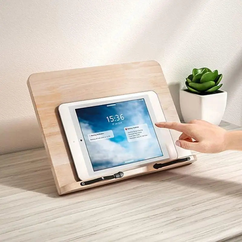 Wooden Laptop & Reading Stand | Non-Slip, Multi-Angle, Foldable