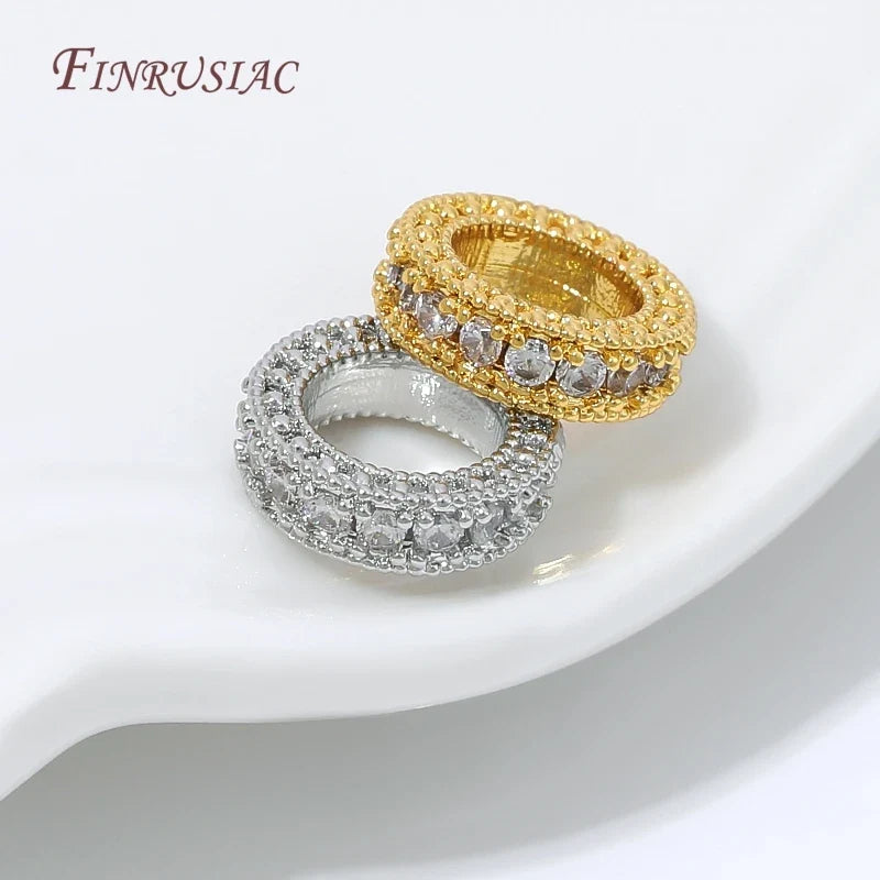 18K Gold Plated Zircon Spacer Beads | DIY Jewelry Making