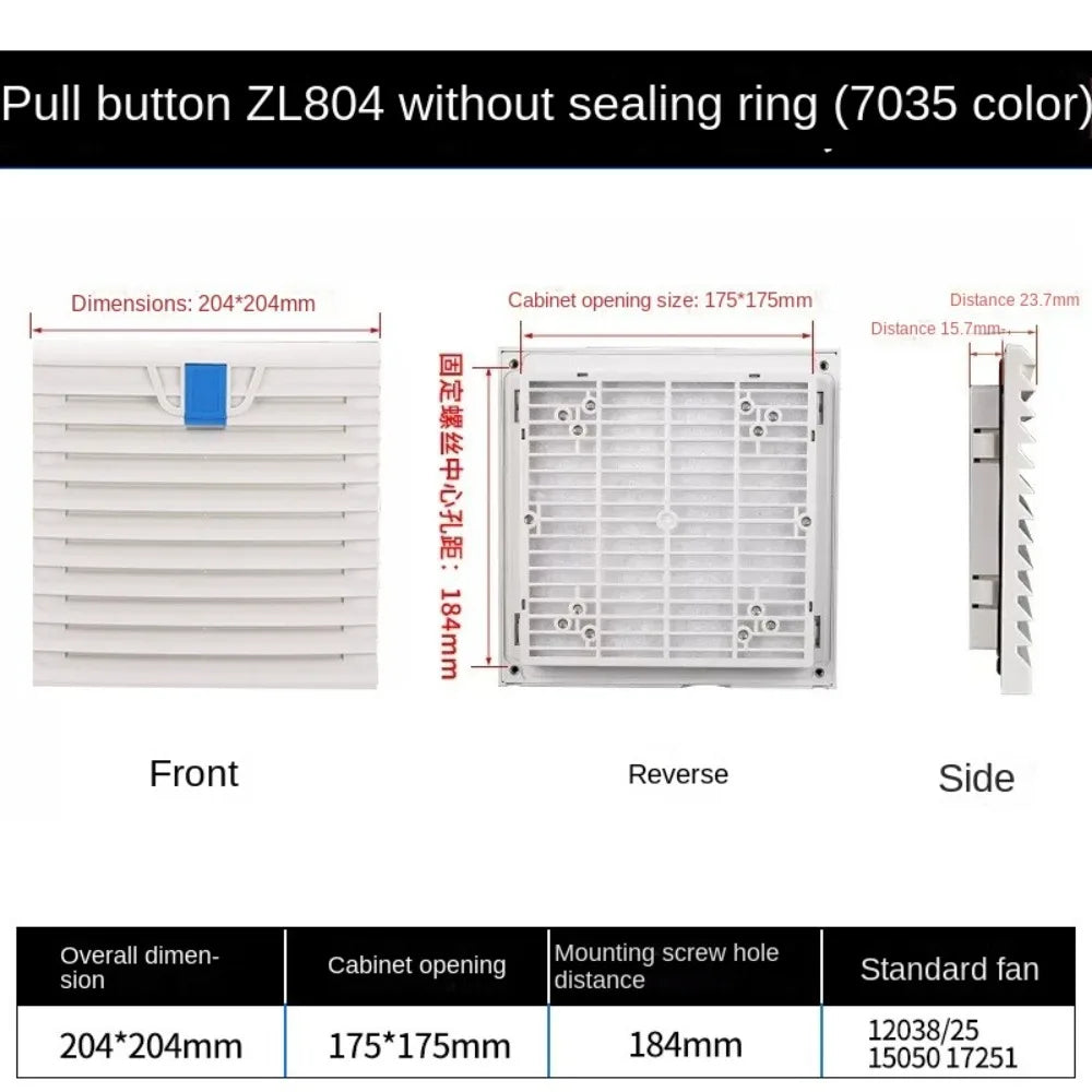 ABS Cabinet Ventilation Filter Grille with Louver Shutters