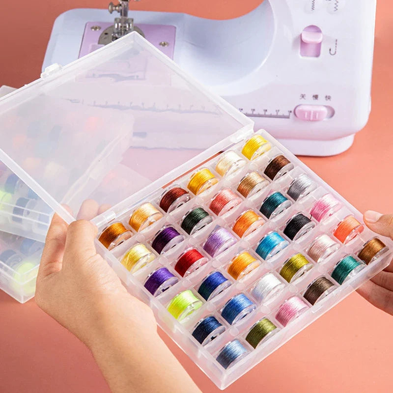 Multicolor Sewing Bobbins Box Set 25 or 36 Pcs with Case