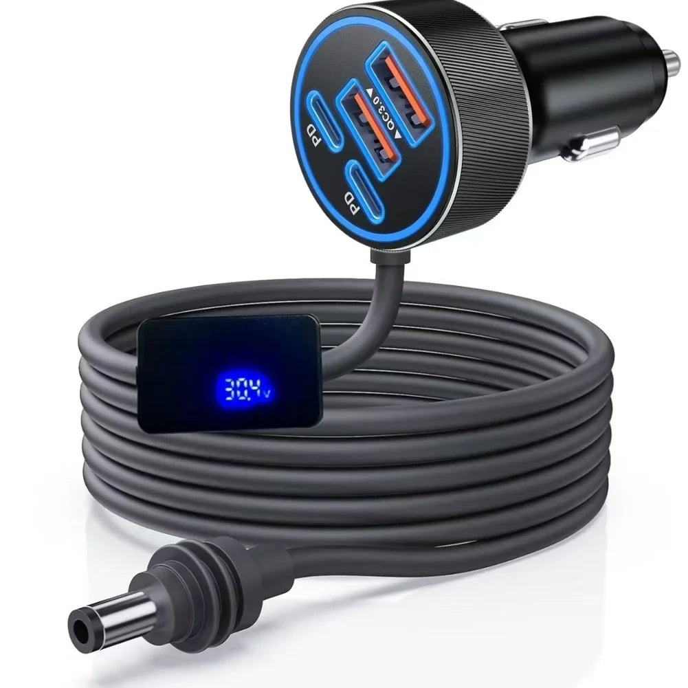 HpLive 30V Waterproof Car Charger 5-Port PD & QC 3.0 Display