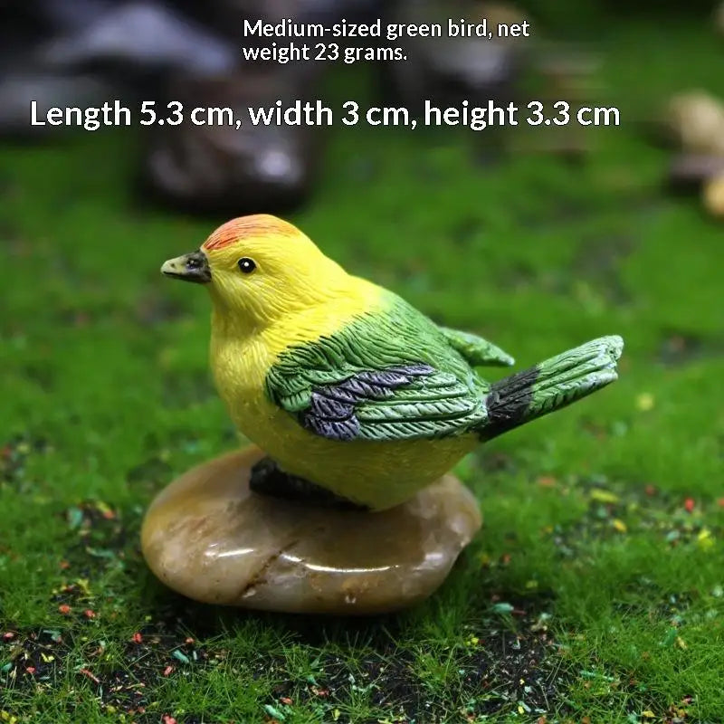 Resin Bird & Nest Figurine Set – Fairy Garden Micro Landscape