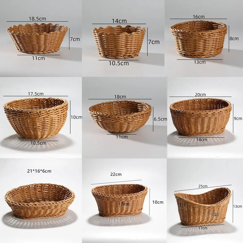 Handwoven Wicker Serving Baskets – 10 Styles | Rattan-Look