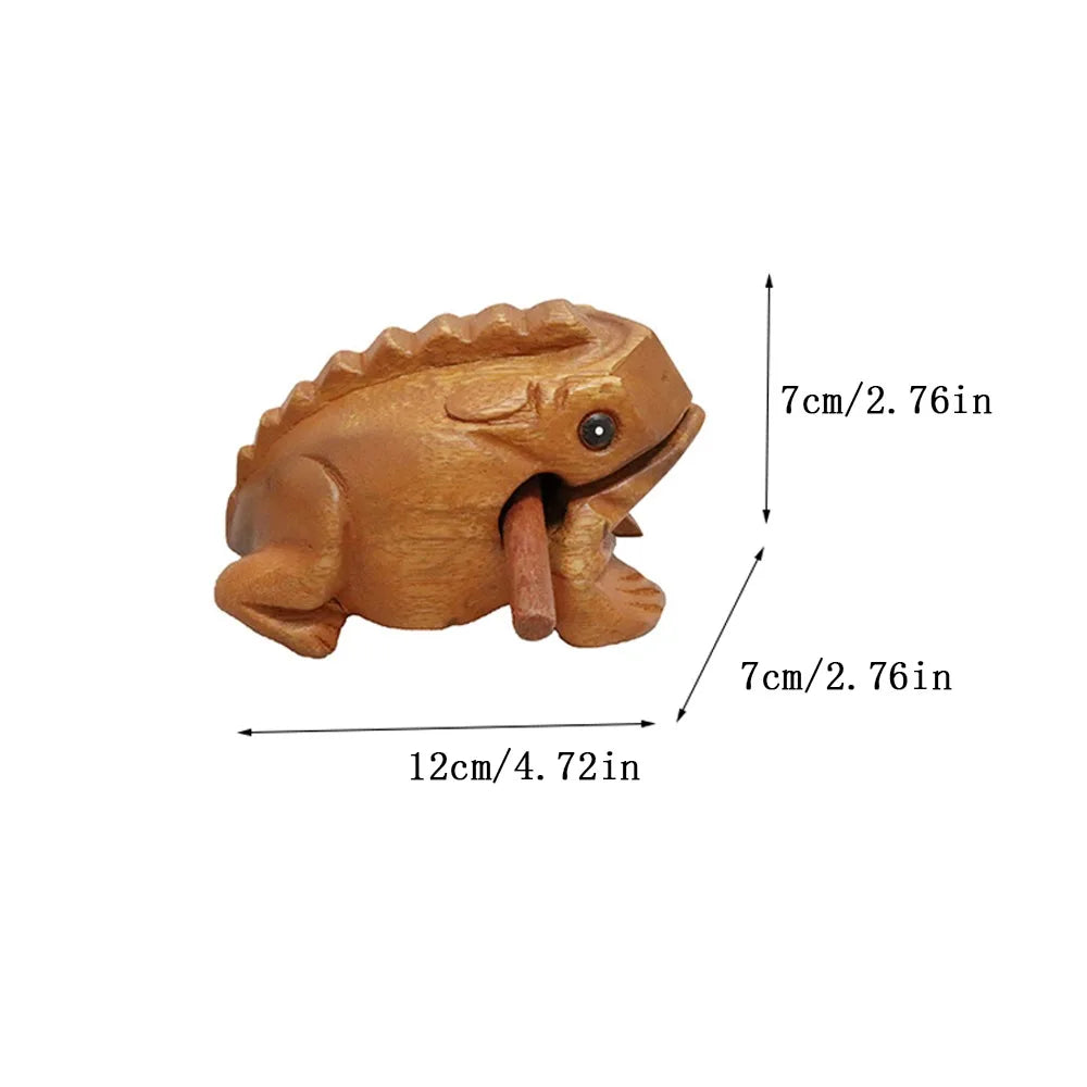 Wooden Frog Guiro Rasp Handcrafted Percussion Instrument