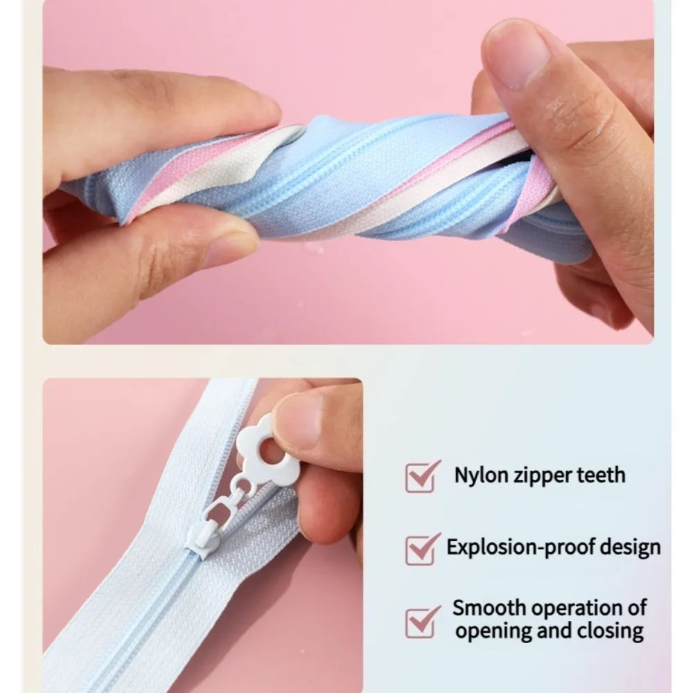 Nylon Zipper Set with Floral Pulls – 2M DIY Repair Kit