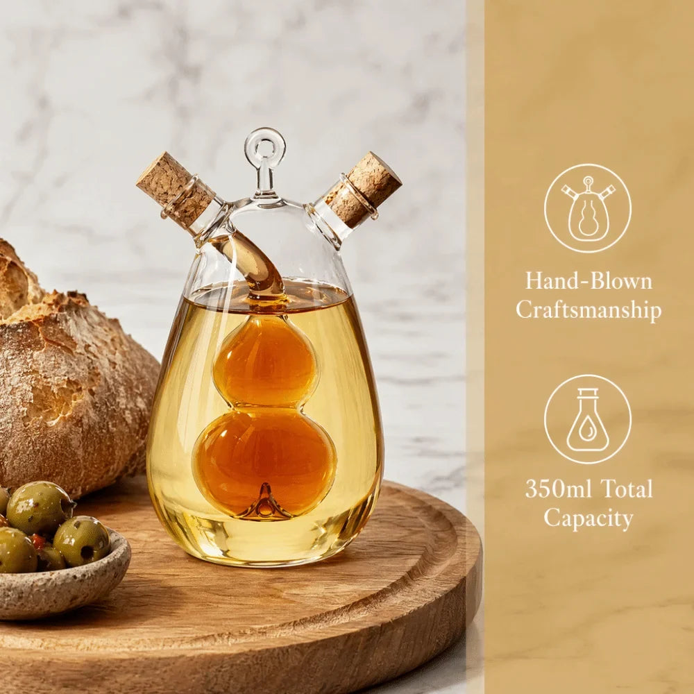 Glass 2-in-1 Olive Oil & Vinegar Dispenser Bottle 350ml