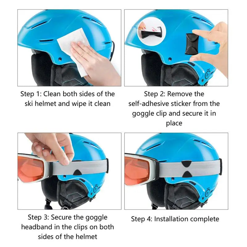 Ski Goggle Clips Anti-Drop Quick Release Buckles – 2 Pack
