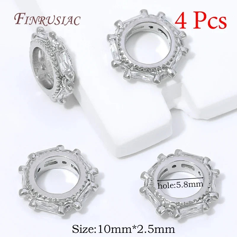 18K Gold Plated Zircon Spacer Beads – Brass DIY Jewelry Findings