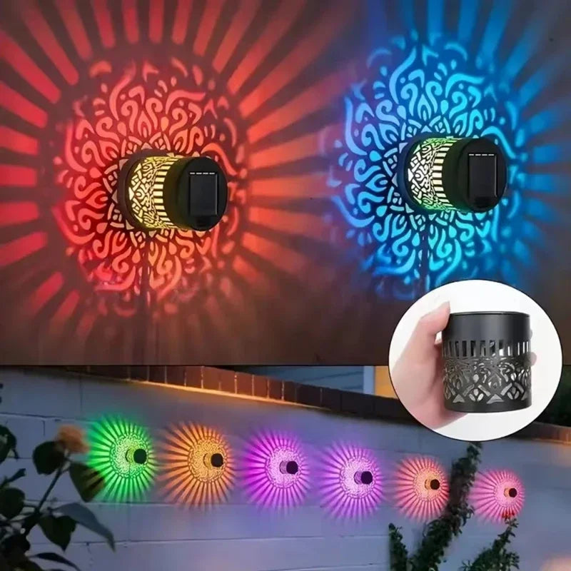 Solar Mandala LED Wall Lamp – Outdoor Waterproof Garden Light