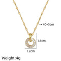 Women's Zircon Round Pendant Necklace | Gold Stainless Steel