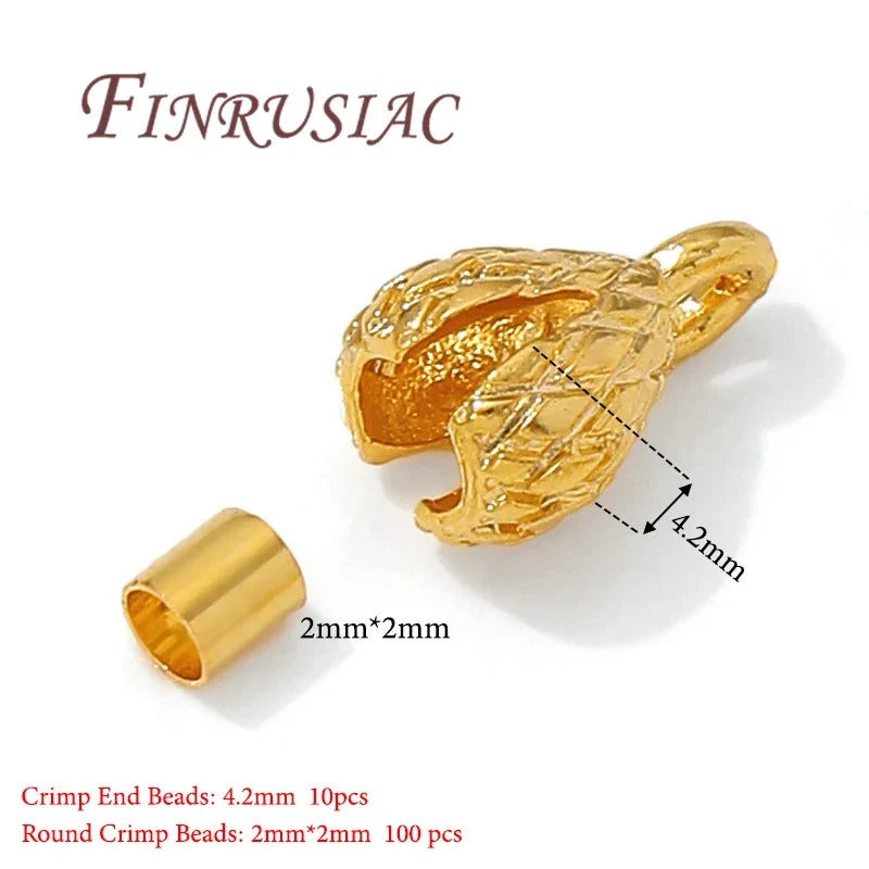 110Pcs 18K Gold Plated Crimp Beads & Covers – DIY Jewelry