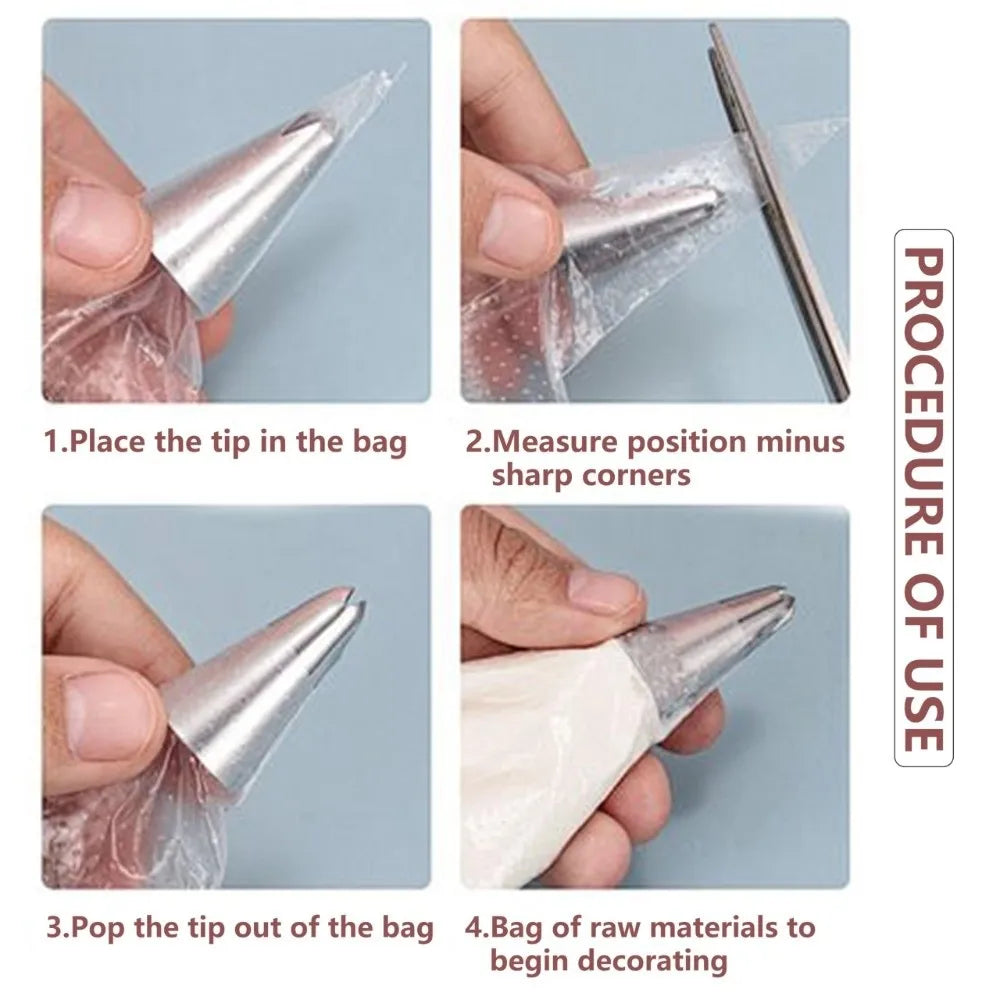 100Pcs Disposable Piping Bags – Leak-Proof, Anti-Burst Pastry Bags