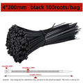 100pcs Black Cable Ties – UV Resistant Self-Locking Zip Ties