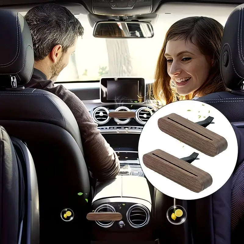 Wood Clip-On Car Air Vent Diffuser – Refillable Scent