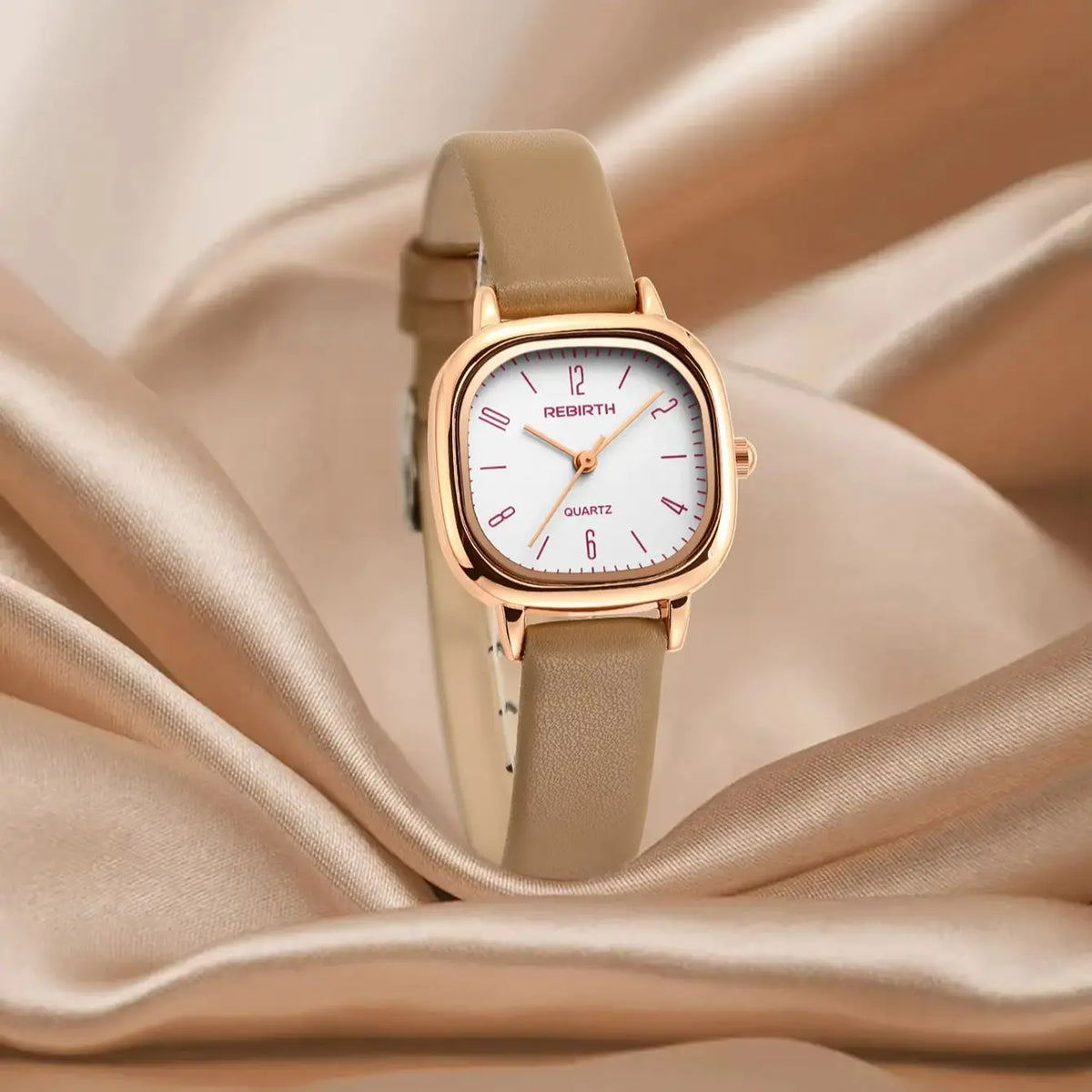 REBIRTH Roman Scale Quartz Watch | Leather Band, Water-Resistant