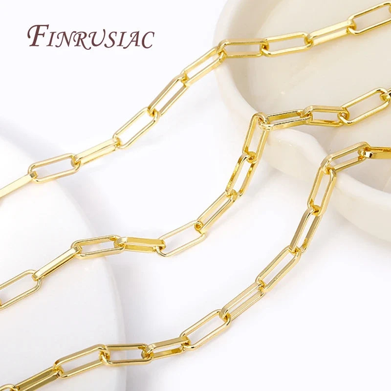 18K Gold Plated Paperclip Link Chain – DIY Necklace Bracelet