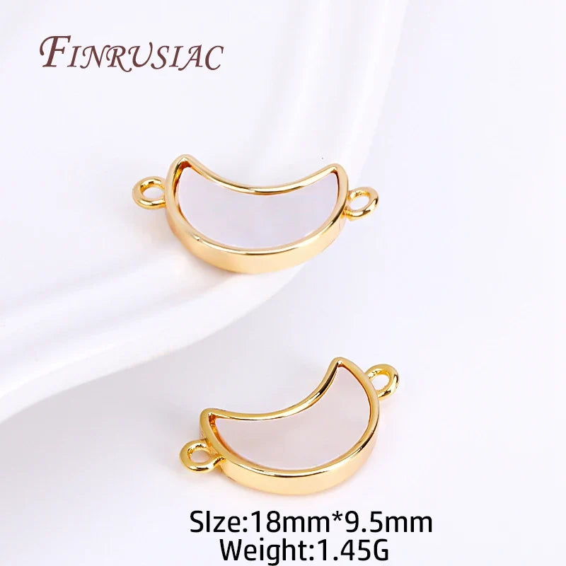 18K Gold Plated Shell Geometry Connector Charms | DIY Pendants