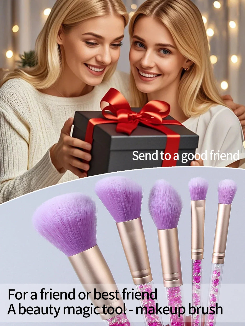 Beginner Makeup Brush Set – Diamond Handle & Storage Bucket