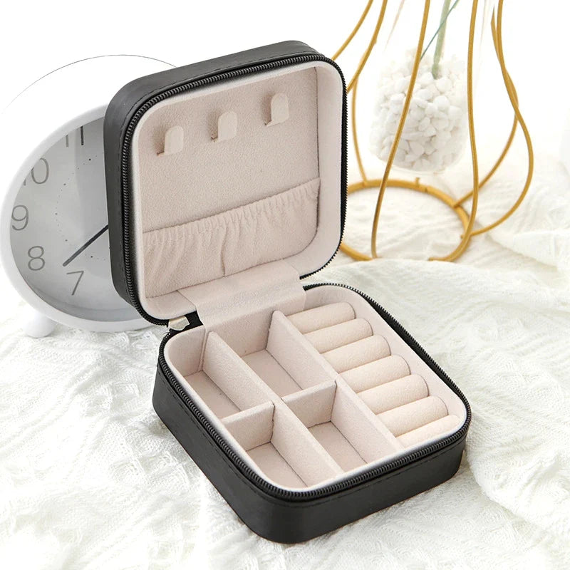 Travel PU Leather Jewelry Box – Single Layer, 3 Colors