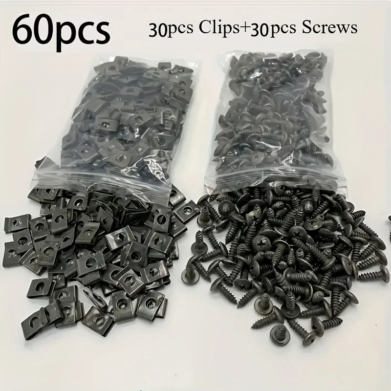 Car U-Type Metal Screw Clips – Anti-Rust Fender Bumper Fasteners