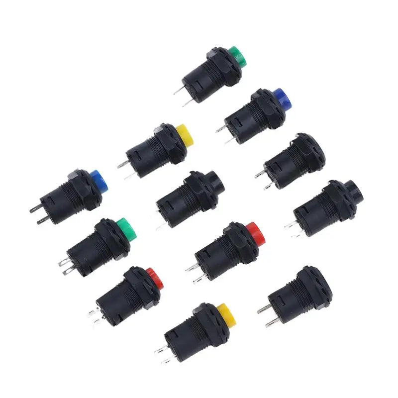 12mm Pushbutton Switches Self-Lock & Momentary OFF-ON – 10 Pack