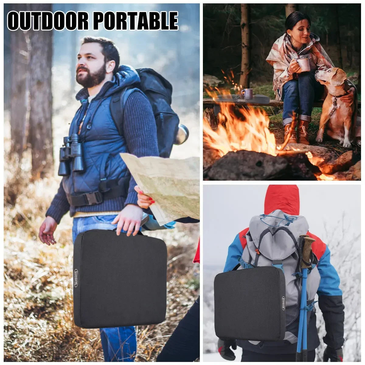 Heated Seat Cushion – 3 Heat Settings, USB, Removable Cover