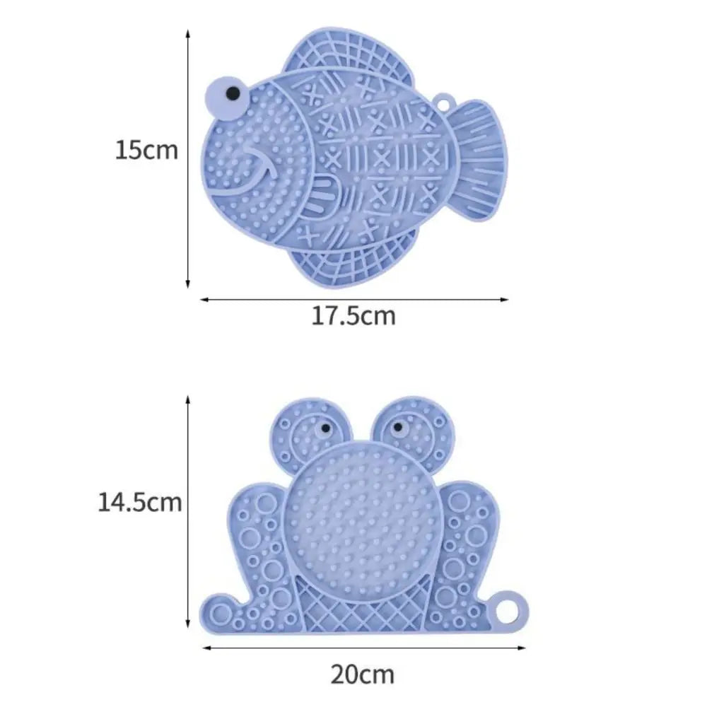 Silicone Slow Feeder Lick Mat – Frog & Fish Shape for Dogs
