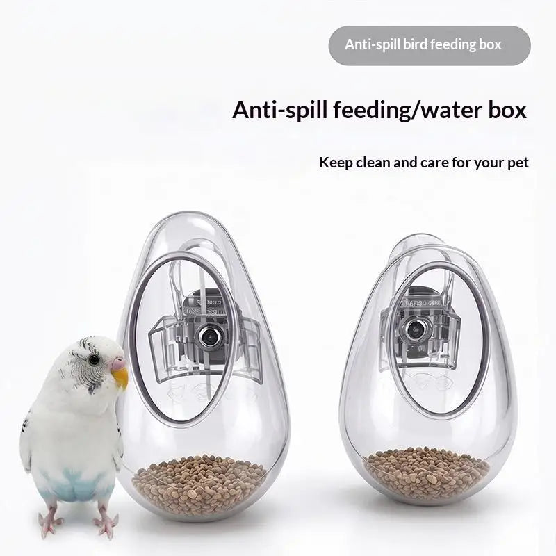 Anti-Splash Transparent Parrot Bird Feeder Cup | Cage Mount
