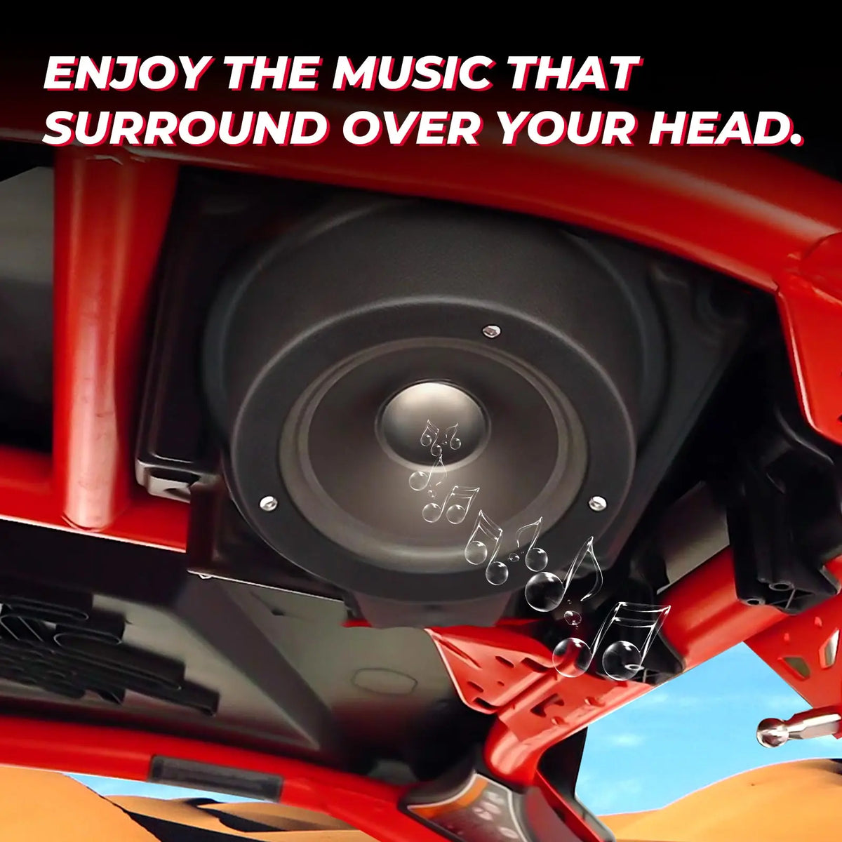 KEMIMOTO 6.5" UTV Overhead Speaker Pod Enclosure IP67