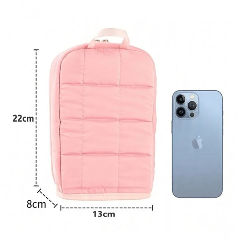 Standing Makeup Brush Bag – Large Capacity Cosmetic Organizer