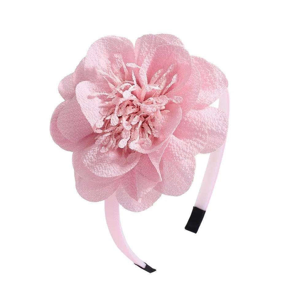 Girls Big Flower Crown Headband – Princess Grosgrain Hairband
