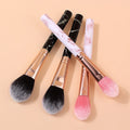 4-Piece Marble Handle Makeup Brush Set – Powder & Blush