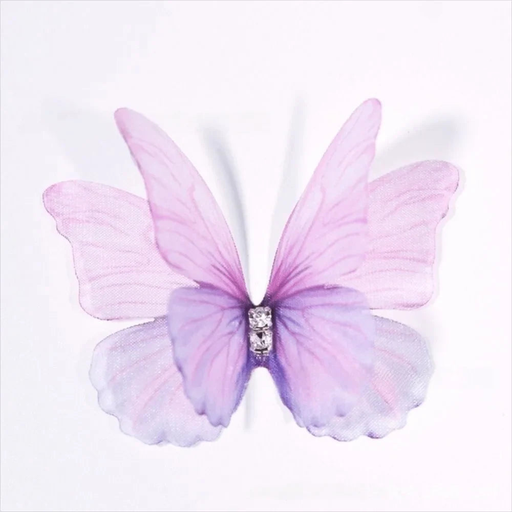 50Pcs 3D Organza Butterfly Appliques – Colorful Mesh Patches