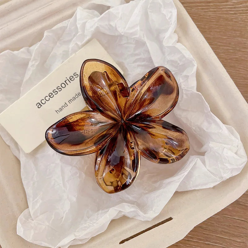 Korean Hawaiian Gradient Flower Hair Claw Clip for Women