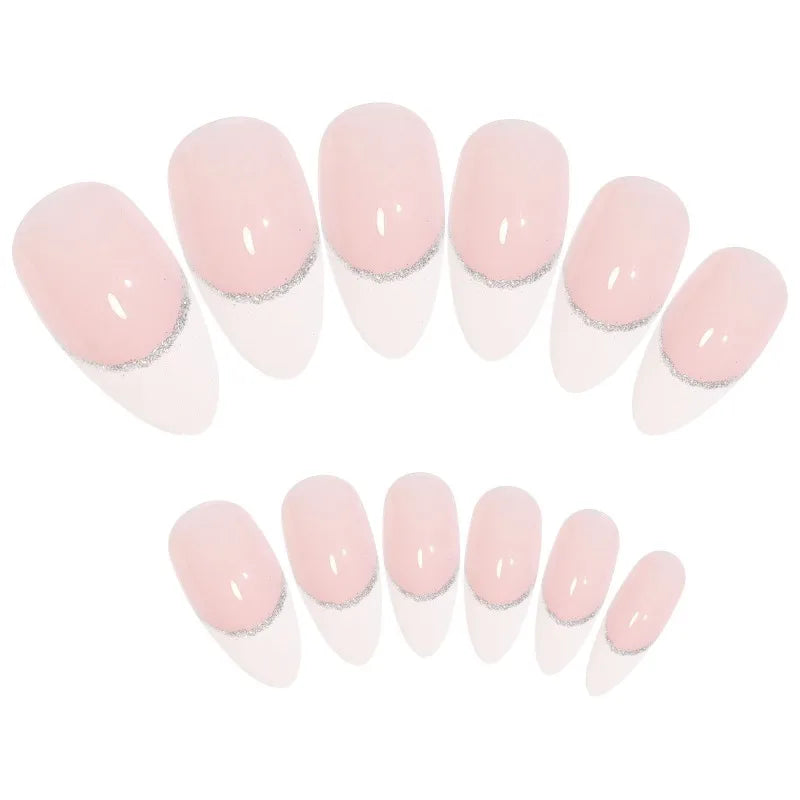French Round Press-On Nails L Size – 24pc Acrylic Tips