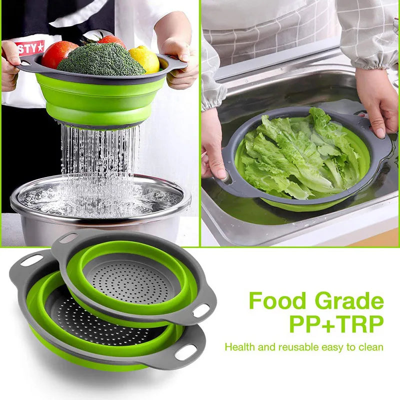 Foldable Silicone Colander Basket – Fruits & Vegetables