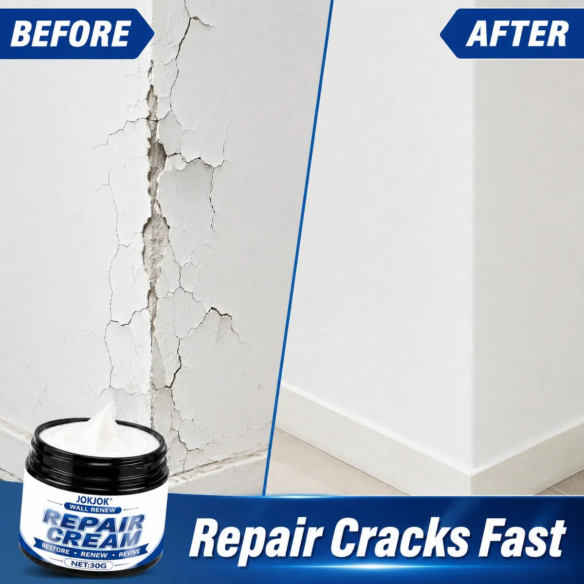 Universal White Wall Repair Putty – Quick-Drying Crack Filler