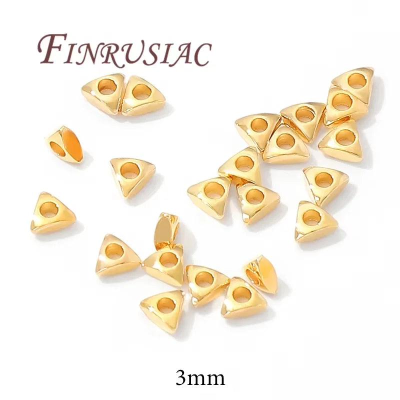 6mm 18K Gold Plated Brass Round Spacer Beads | DIY Jewelry