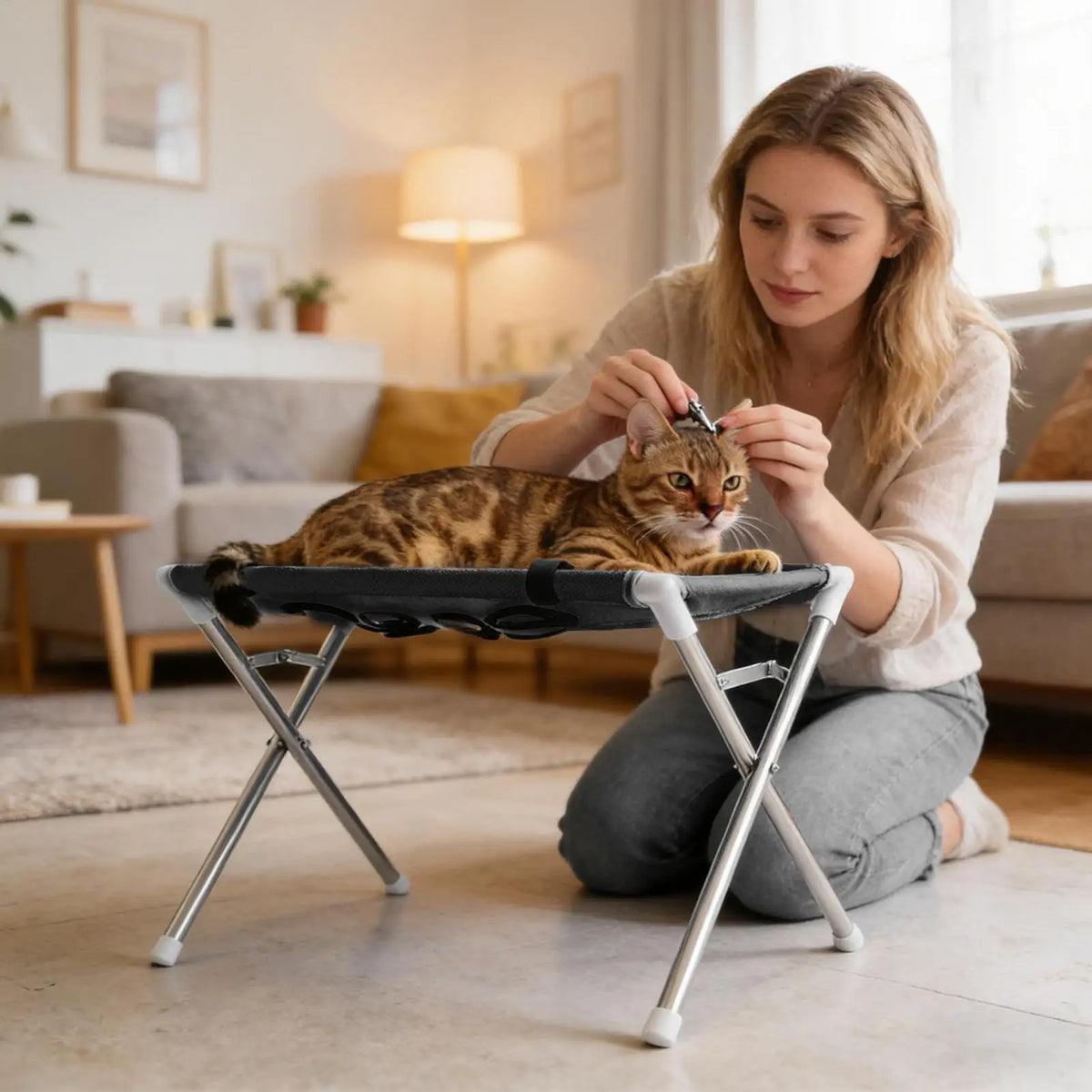 Pet Grooming Hammock 8-Hole Harness for Cats & Dogs