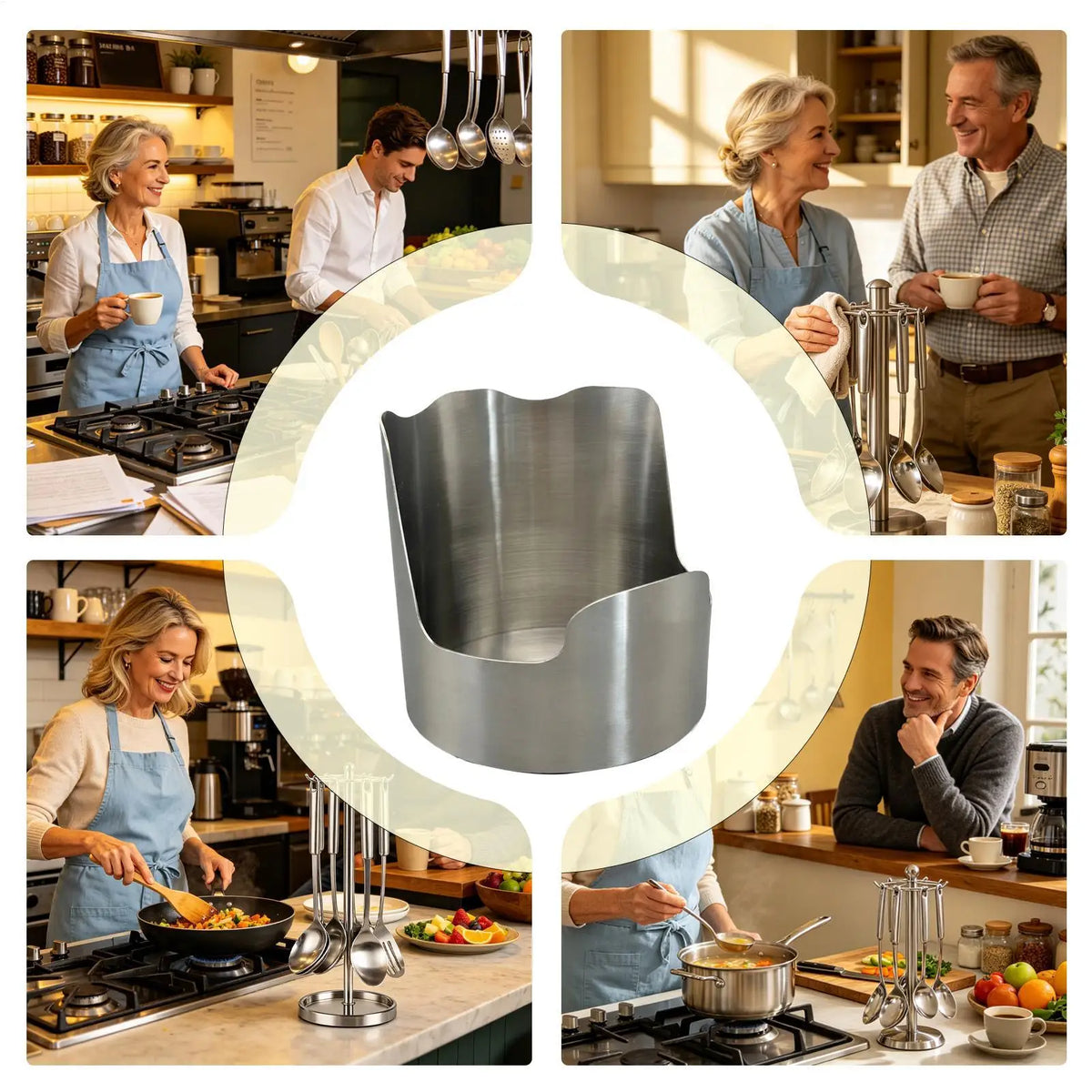 Stainless Steel Pot Lid & Utensil Rack | Kitchen Organizer