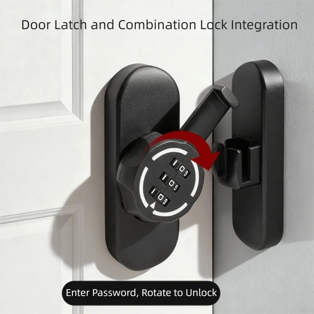 Zinc Alloy Mechanical Password Lock – 90/180° Sliding Door Bolt