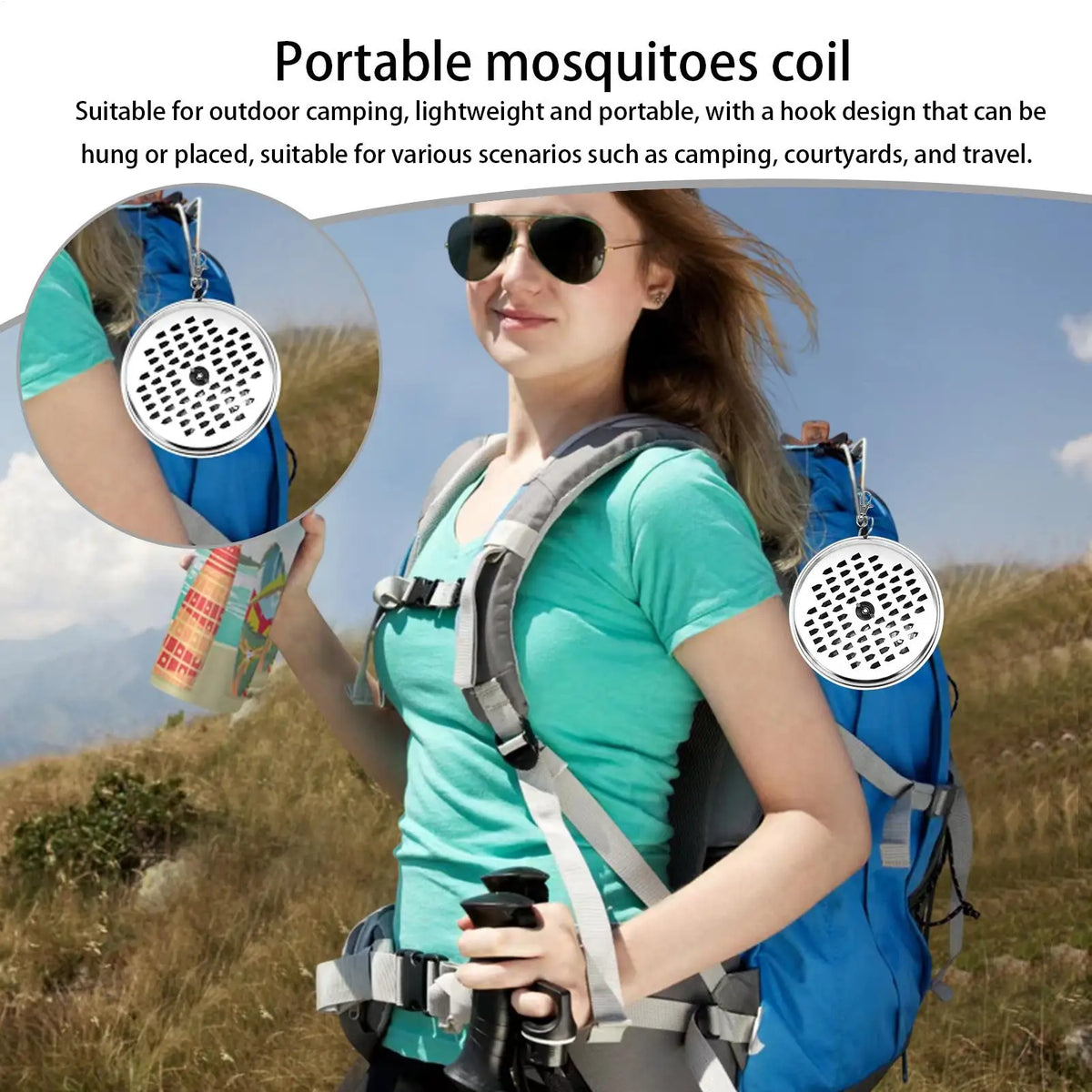 Portable Mosquito Coil Holder Stainless Steel Windproof Cover