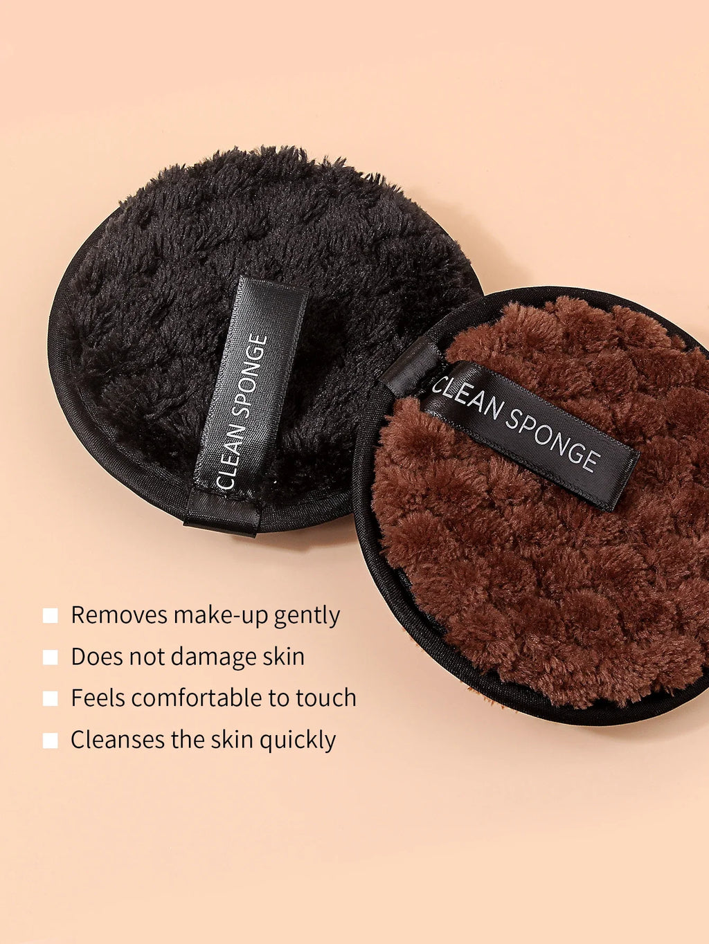 2Pcs Reusable Makeup Remover Puffs | Facial Cleansing Sponge