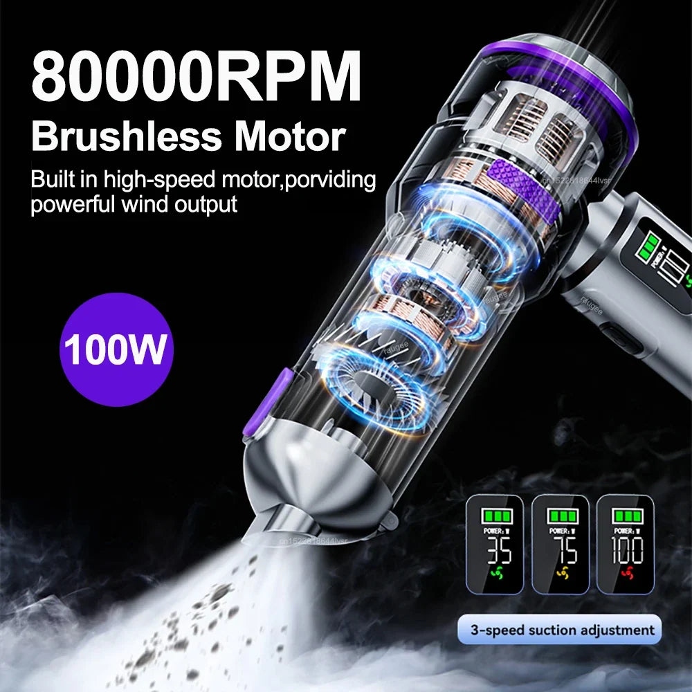 Raugee 17000Pa Cordless Car & Home Vacuum – Digital Display