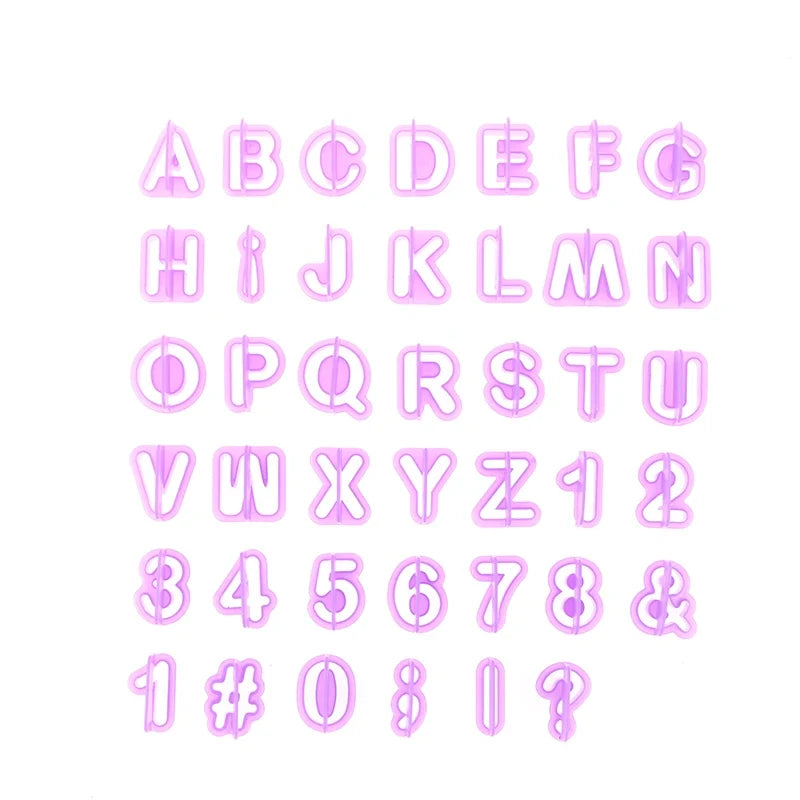 40pcs Alphabet & Number Cookie Cutters Fondant Cake Mold Set
