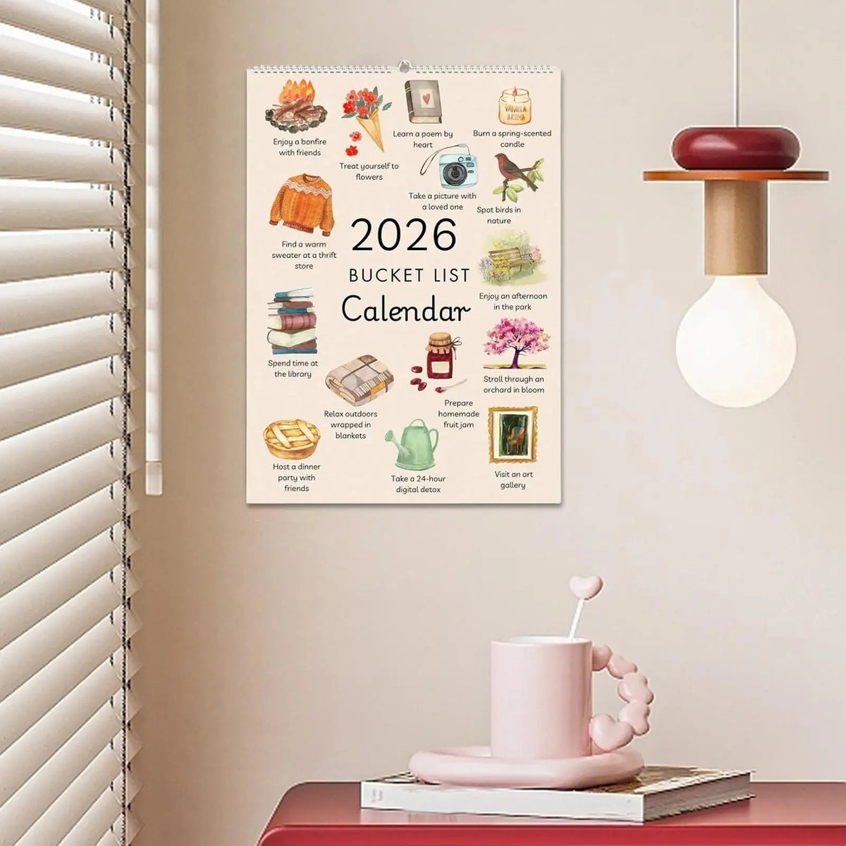 2026 Wall Calendar – 12-Month Goal Planner & Wall Decor