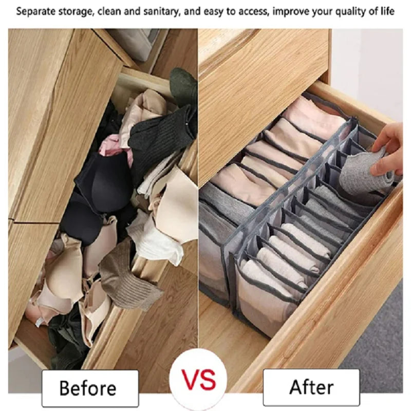 11-Compartment Collapsible Underwear & Bra Storage Box