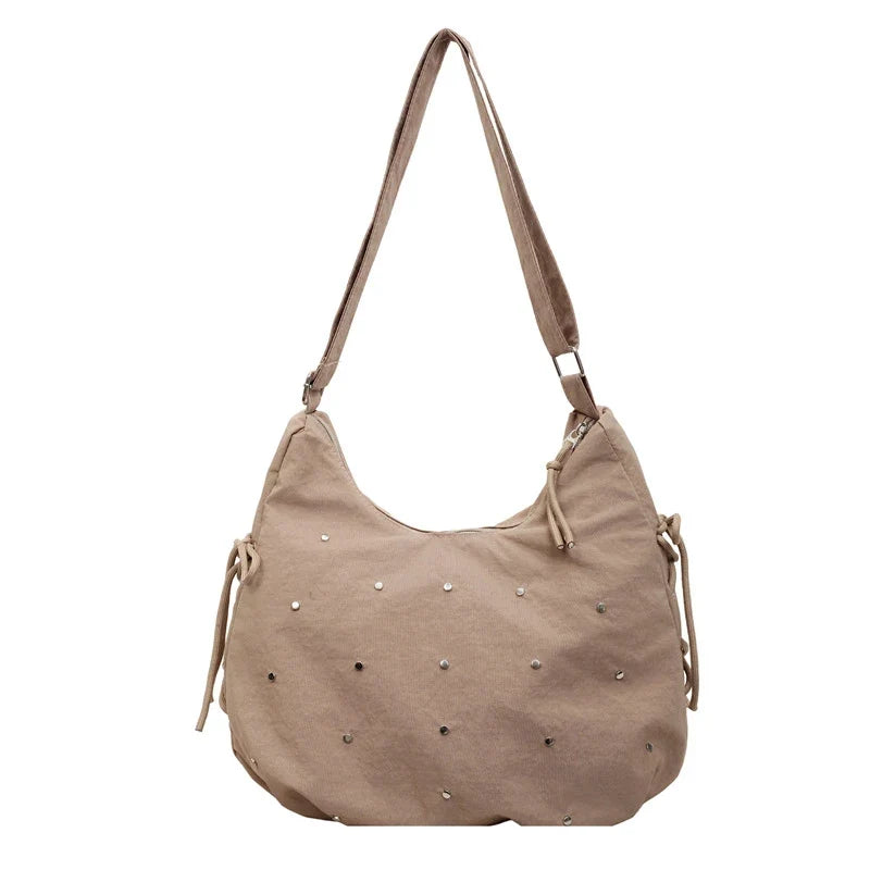 Women's Rivet Dumpling Crossbody Bag – Large Capacity Shoulder Bag