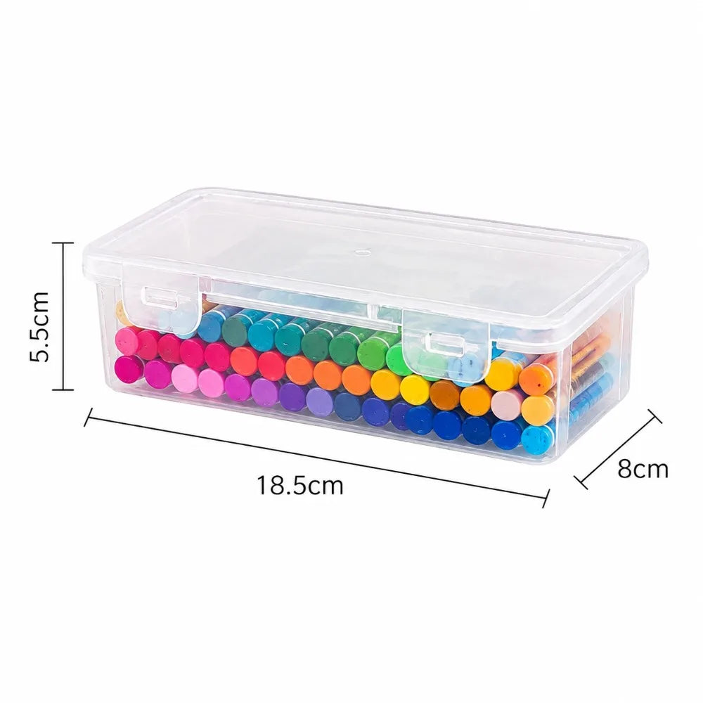 4Pcs Clear Plastic Storage Boxes with Lids – Desktop Organizer
