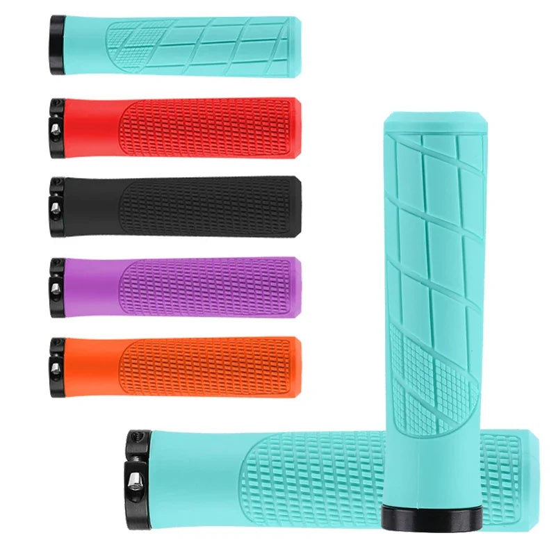 MTB Lock-On Handlebar Grips – Non-Slip Rubber & Alloy Cuffs